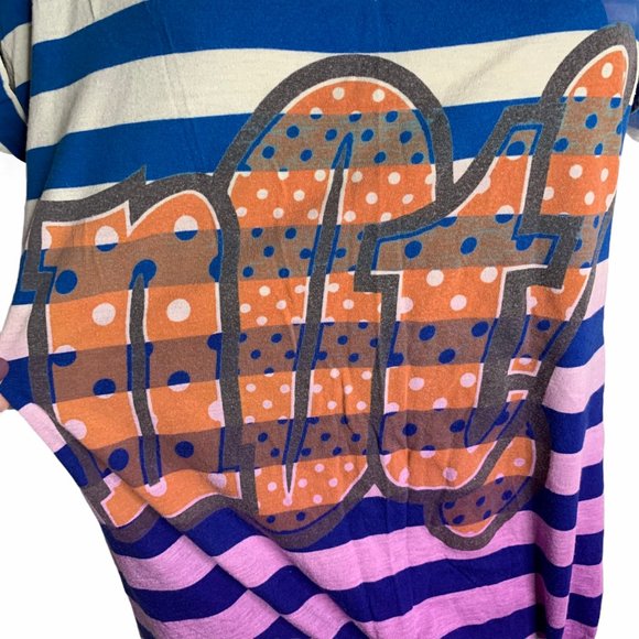 Not! Striped Ombre Tie Front T Shirt Cuffs 43PE - Picture 2 of 7